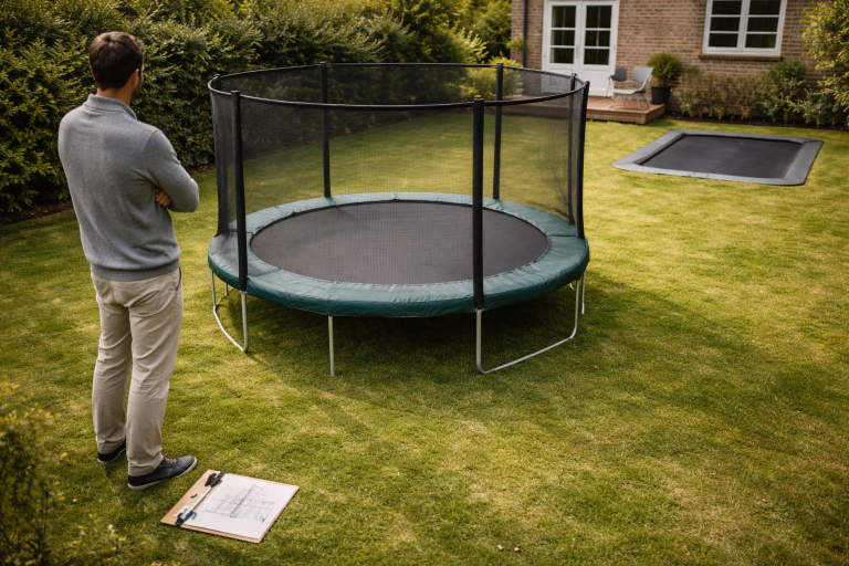 Køb af trampolin: Sådan vælger du størrelse, sikkerhed, underlag og placering i haven