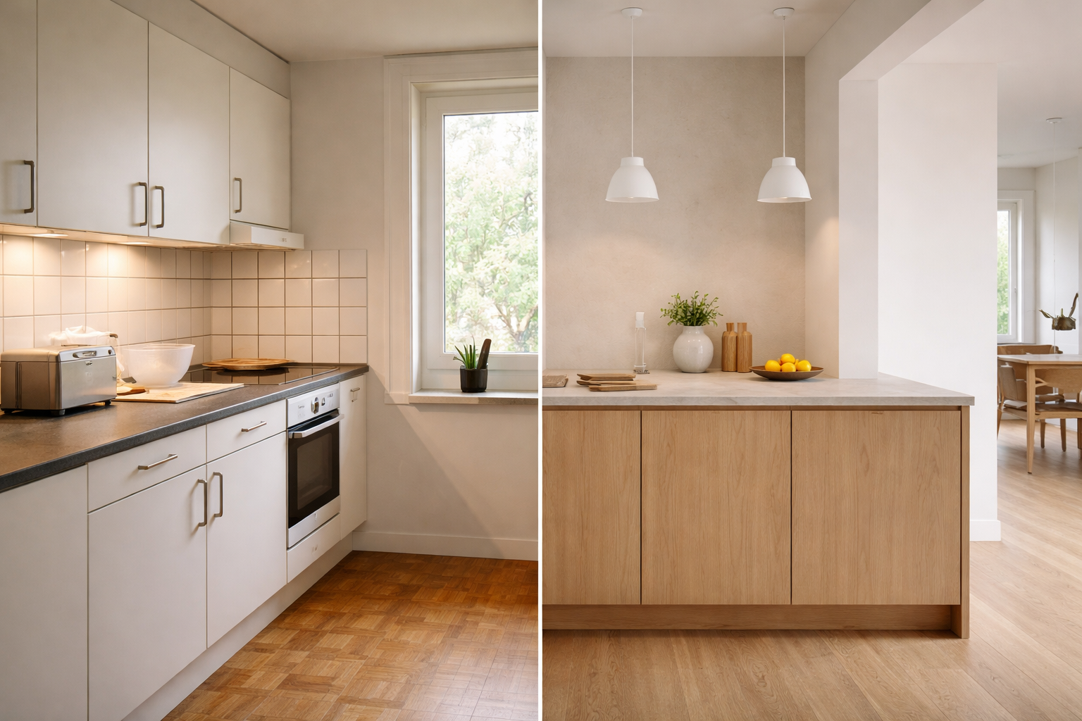 Køkkenrenovering før/efter: 8 løsninger med pris, materialer og erfaringer