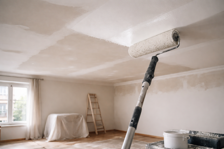 Loft maling: Sådan maler du gips- og pudslofter uden skjolder